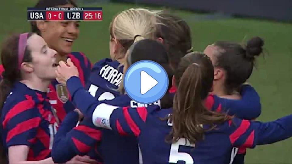 Video thumb: USWNT vs. Uzbekistan: Andi Sullivan's Goal - Apr. 9, 2022