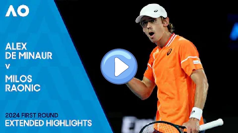 Video thumb: Extended Highlights: Alex de Minaur vs Milos Raonic | Australian Open 2024 First Round