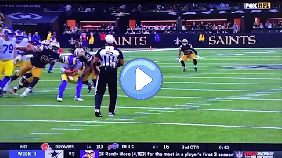 Video thumb: Matthew Stafford injured with a concussion against the Saints.