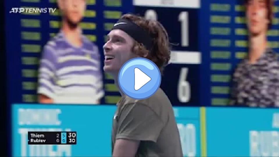 Video thumb: Andrey Rublev missed the smash and laughed it off 😂