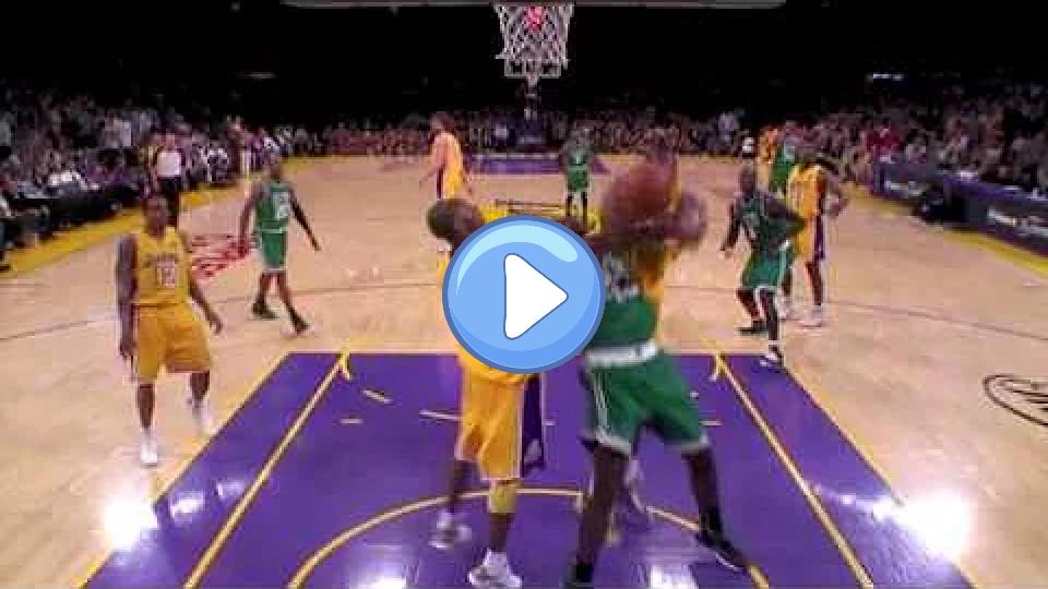 Play video: Kendrick Perkins injured his knee while reaching for a rebound against Andrew Bynum during the Lakers vs. Celtics NBA Finals. Video thumb: Kendrick Perkins injured his knee while reaching for a rebound against Andrew Bynum during the Lakers vs. Celtics NBA Finals.