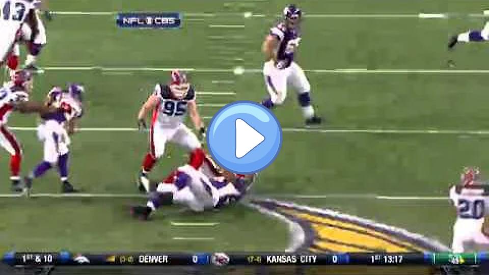 Video thumb: Brett Favre Interception and Injury... Gets Jacked Up! Vikings vs. Bills 2010