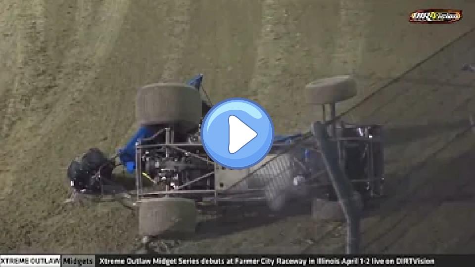 Video thumb: Kasey Kahne crashed with the World of Outlaws Sprint Cars at Volusia Speedway on February 12, 2022.