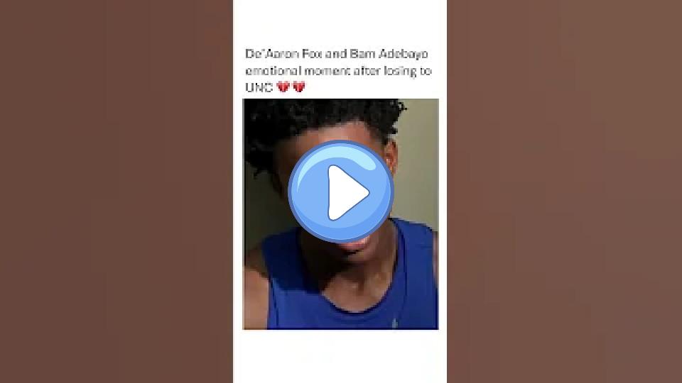 Play video: De’Aaron Fox and Bam Adebayo's emotional moment after losing to UNC 💔 Video thumb: De’Aaron Fox and Bam Adebayo's emotional moment after losing to UNC 💔