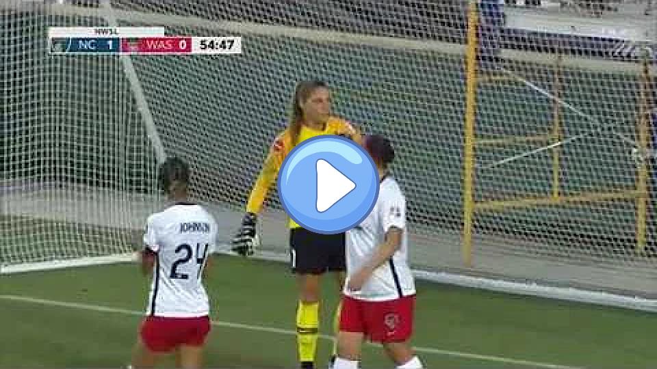 Play video: Aubrey Bledsoe makes a crucial save against Lynn Williams. Video thumb: Aubrey Bledsoe makes a crucial save against Lynn Williams.