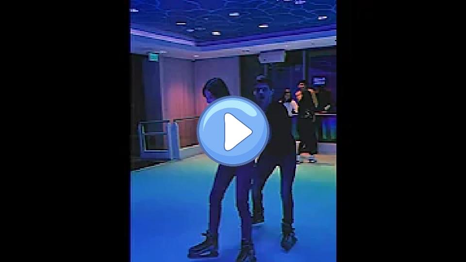 Video thumb: Max Verstappen and Kelly Piquet try ice skating ⛸ • NOT SUCCESSFULLY 😭 | #shorts