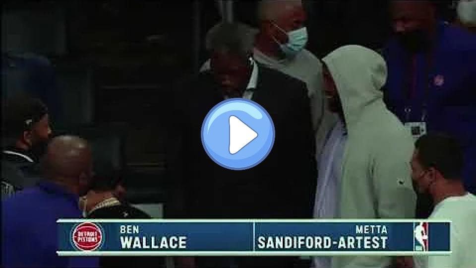 Video thumb: Ben Wallace and Metta Sandiford-Artest reunite 17 years after the Malice at the Palace