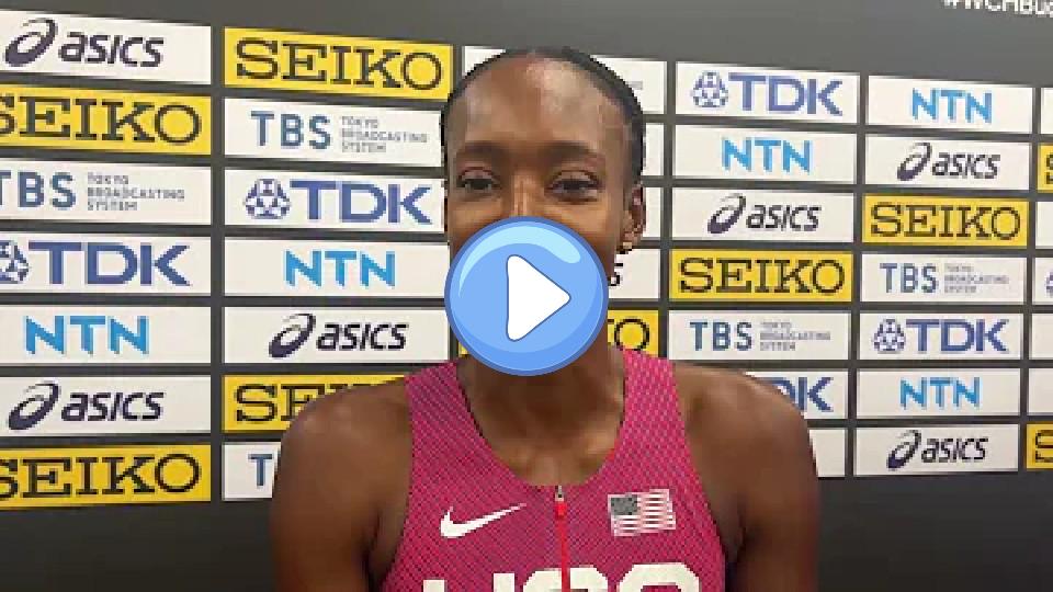 Video thumb: Dalilah Muhammad Reveals Achilles Injury After USA's Led To World Championship Semifinal Elimination