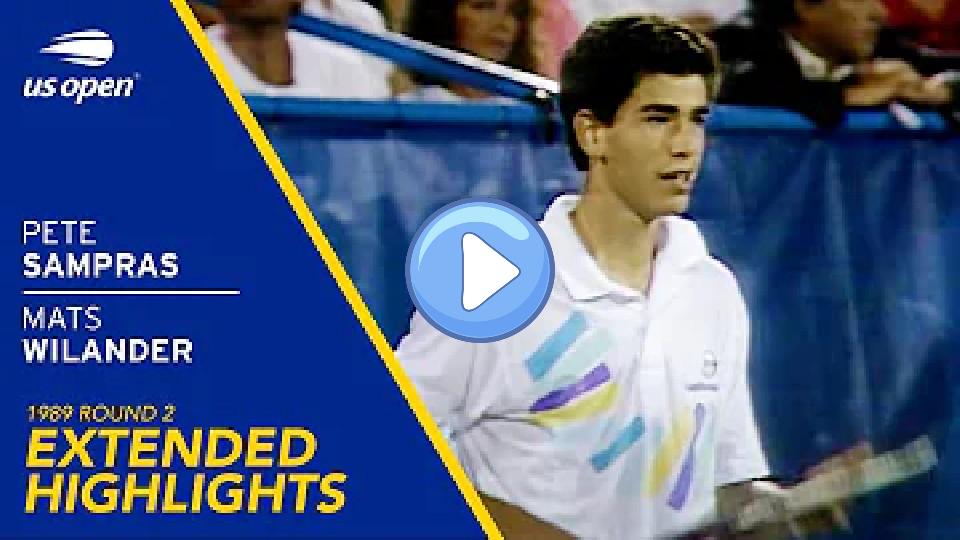 Video thumb: Pete Sampras vs. Mats Wilander Extended Highlights | 1989 US Open Round 2
