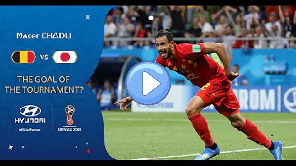 Video thumb: Nacer Chadli's goal vs Japan | 2018 FIFA World Cup | Hyundai Goal of the Tournament Nominee