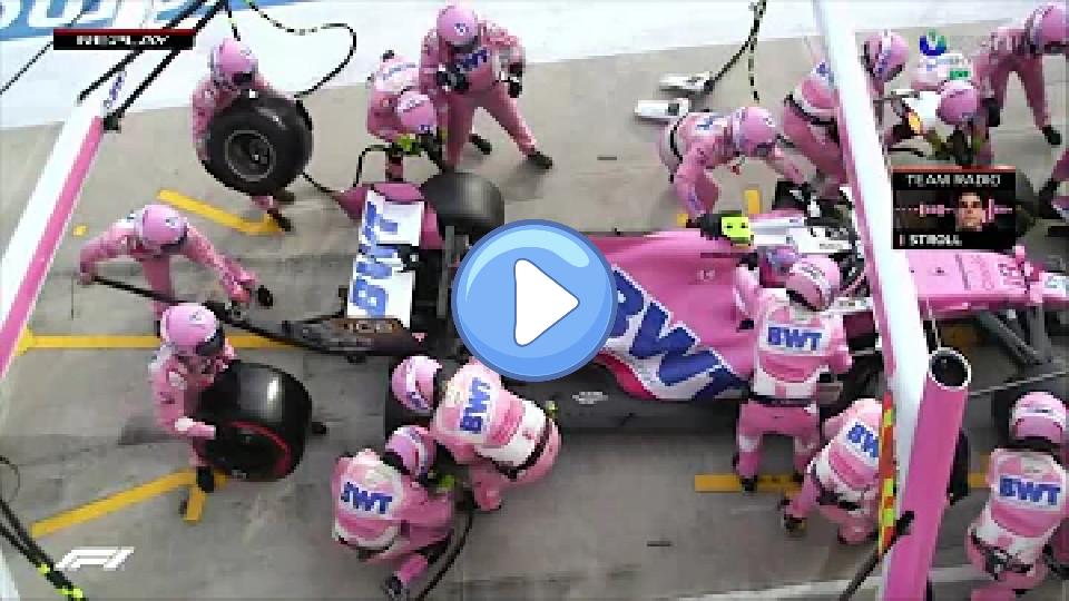 Play video: During the Emilia Romagna Grand Prix in 2020, Lance Stroll was involved in an incident during his pit stop where he accidentally hit a mechanic. Video thumb: During the Emilia Romagna Grand Prix in 2020, Lance Stroll was involved in an incident during his pit stop where he accidentally hit a mechanic.