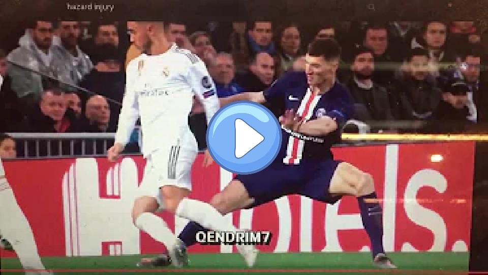 Video thumb: Eden Hazard Ankle Injury - Real Madrid vs PSG - November 2019 - Slow Motion