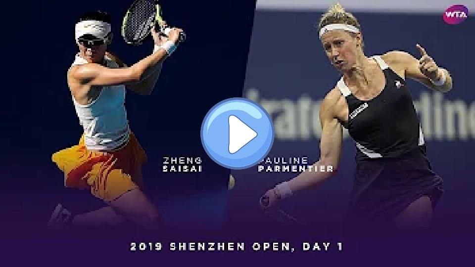 Play video: Zheng Saisai vs. Pauline Parmentier | 2019 Shenzhen Open Day 1 | WTA Highlights Video thumb: Zheng Saisai vs. Pauline Parmentier | 2019 Shenzhen Open Day 1 | WTA Highlights