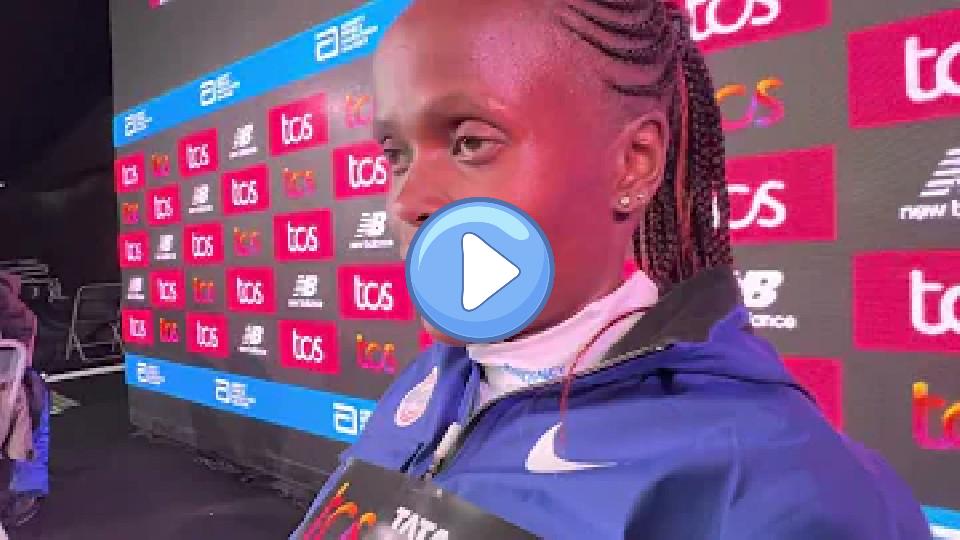 Video thumb: Brigid Kosgei battled a late hamstring injury during the buildup to the 2023 London Marathon.