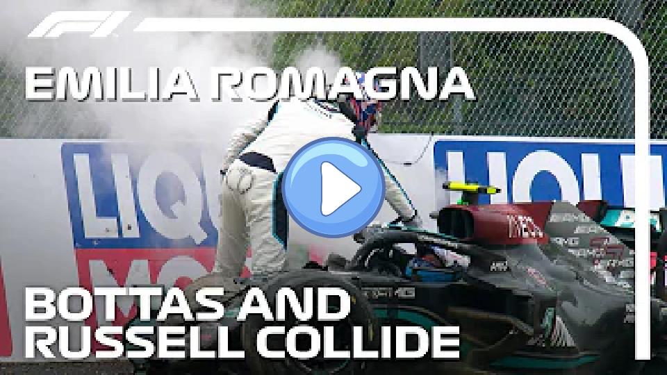 Video thumb: Bottas and Russell Collide at Imola | 2021 Emilia Romagna Grand Prix