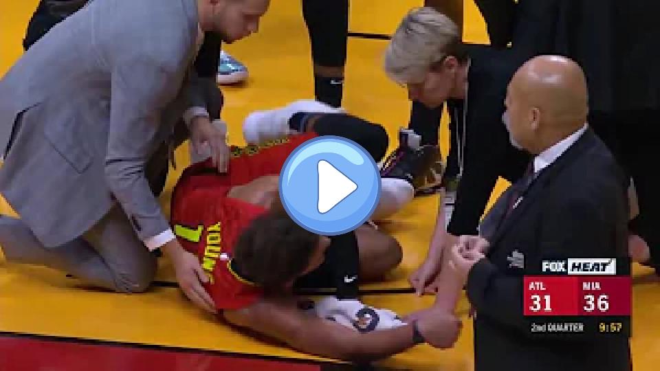 Video thumb: Trae Young Injured and Left the Game: Heat vs. Hawks 2019-2020 NBA Season