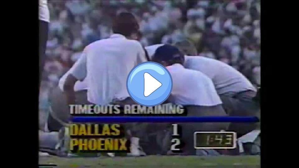 Video thumb: Troy Aikman Gets KO'd While Throwing 75-Yard TD to James Dixon (Cowboys at Cardinals, Week 10, 1989)