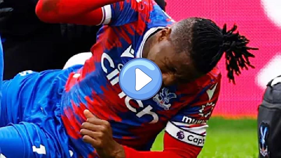 Video thumb: Wilfried Zaha punched the pitch in frustration after getting injured during the match against Leicester City. #CrystalPalace #LeicesterCity