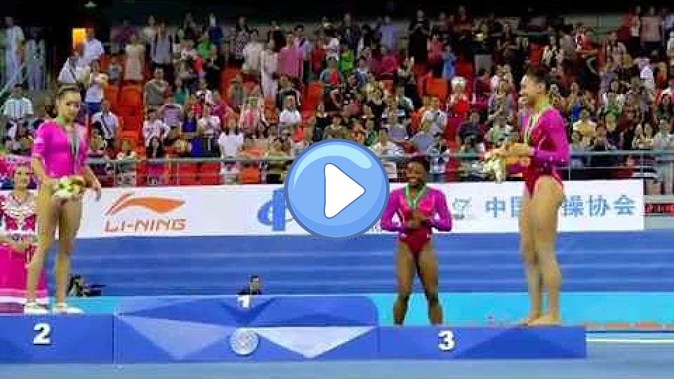 Video thumb: Simone Biles Attacked by Bee at World Championships!