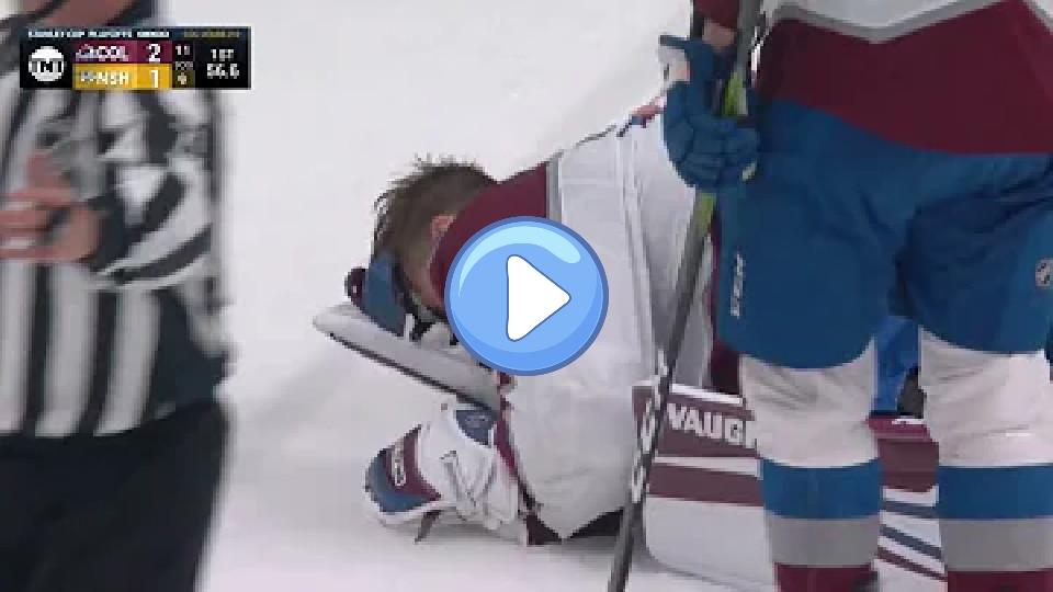 Video thumb: Darcy Kuemper Leaves Game After Taking a Stick to the Face Through the Mask