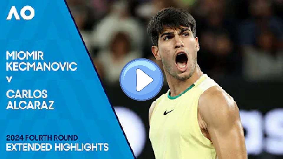 Video thumb: Extended Highlights: Miomir Kecmanovic vs Carlos Alcaraz | Australian Open 2024 Fourth Round