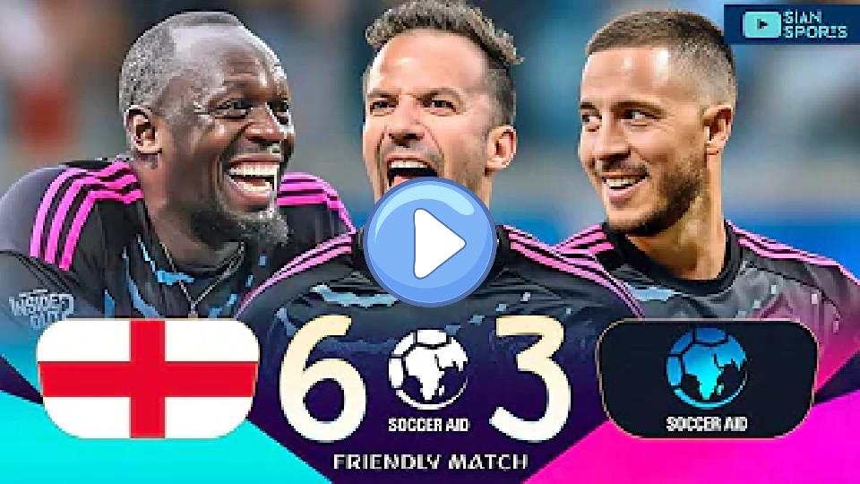 Video thumb: Hazard, Del Piero, Usain Bolt, and other legends put on a show at the Soccer Aid 2024 charity match.