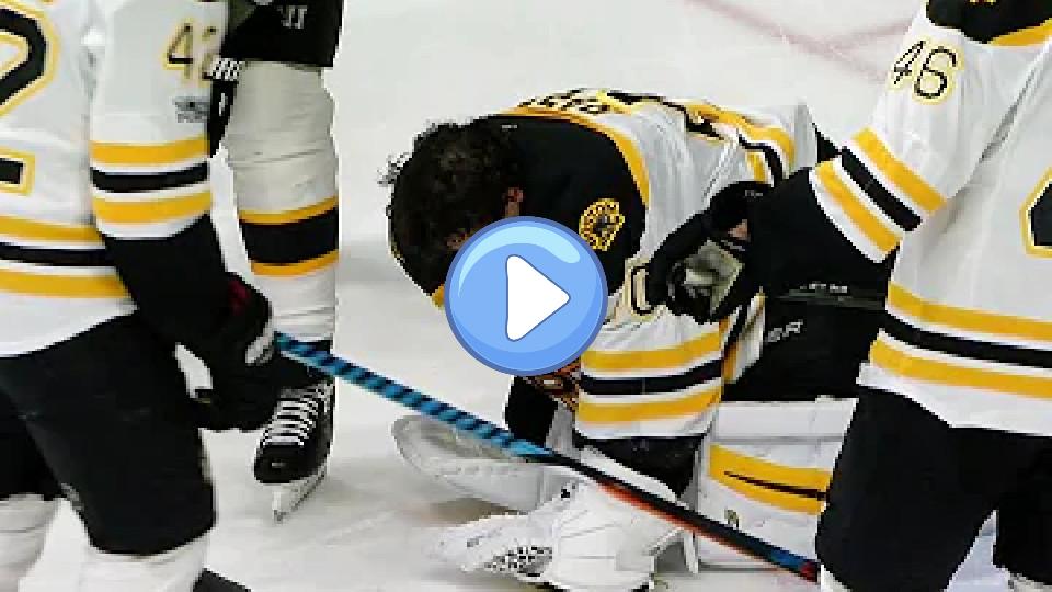 Video thumb: Rask leaves game after taking Josi's slap shot off the mask