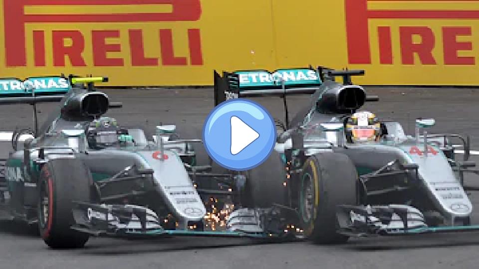 Video thumb: Rosberg and Hamilton Clash on Last Lap | Austrian Grand Prix 2016