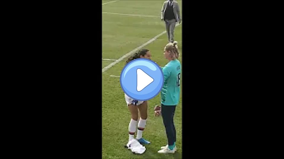 Play video: When Christen Press really wants to give a fan her jersey Video thumb: When Christen Press really wants to give a fan her jersey