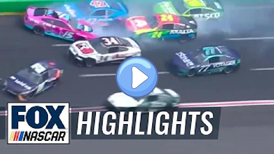 Video thumb: Ty Dillon turns Garrett Smithley, causing a major wreck in the final stage | NASCAR ON FOX