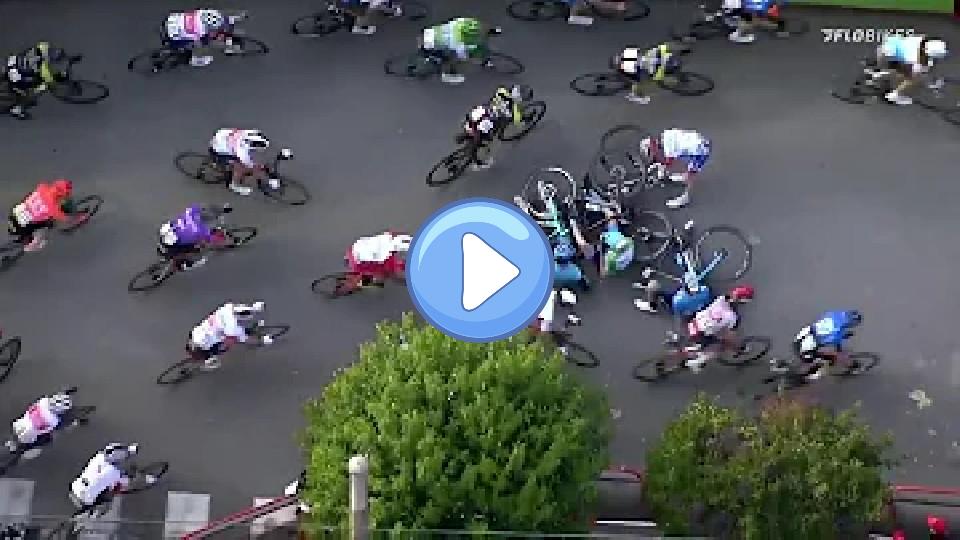 Video thumb: Primož Roglič Causes Crash on Stage 5 | 2020 Vuelta a España