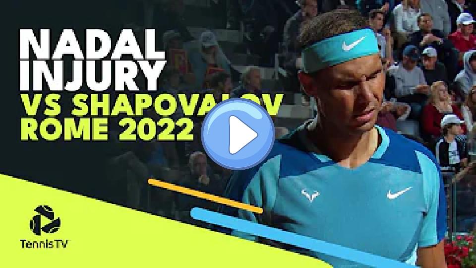 Video thumb: Rafa Nadal Struggles with Injury Against Denis Shapovalov in Rome 😔