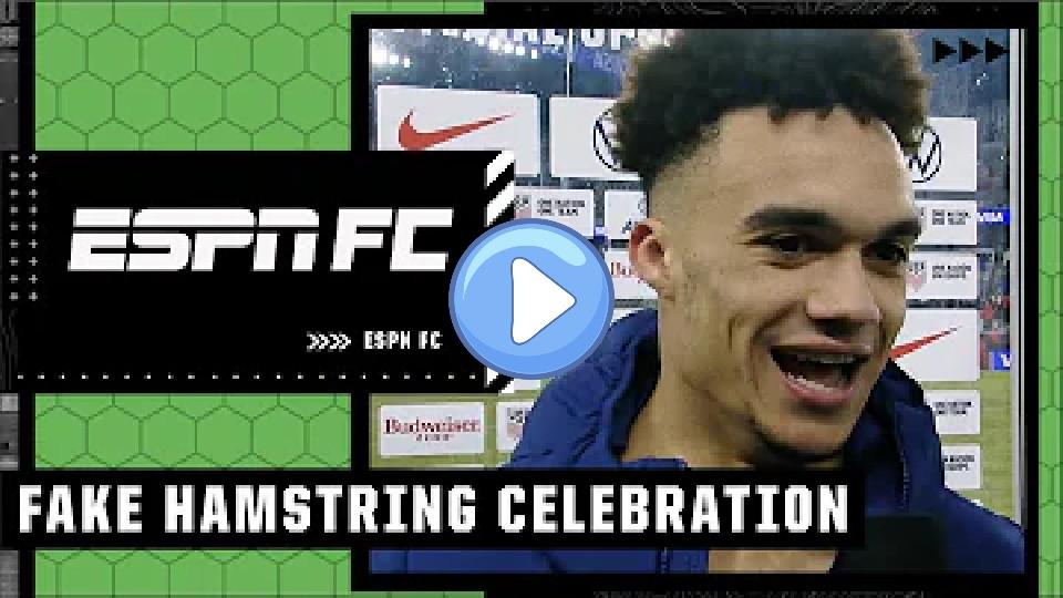 Video thumb: The story behind Antonee Robinson’s fake hamstring injury celebration 😆 | ESPN FC