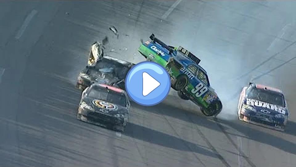 Video thumb: Carl Edwards goes airborne into the fence as Brad Keselowski scores his first Cup Series win | NASCAR