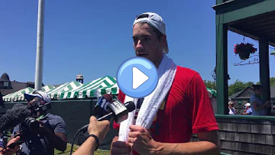 Video thumb: John Isner discusses foot injury at Hall of Fame Open