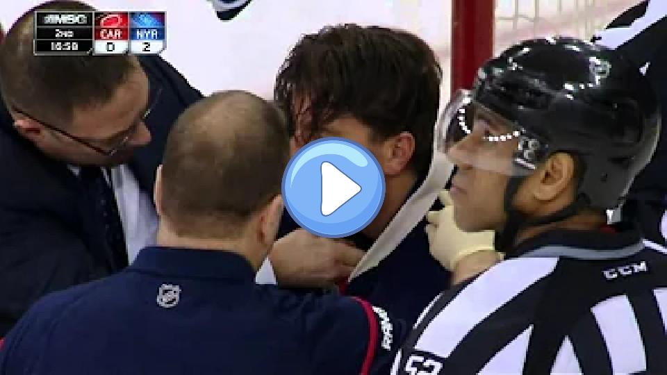 Video thumb: Gotta See It: Lundqvist takes puck to the neck, stays in the game