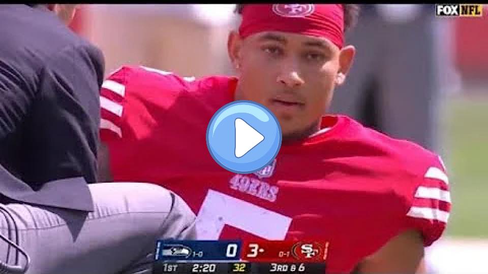 Video thumb: Trey Lance Injury (Season Ending) (Carted Off) vs. Seahawks | NFL 2022
