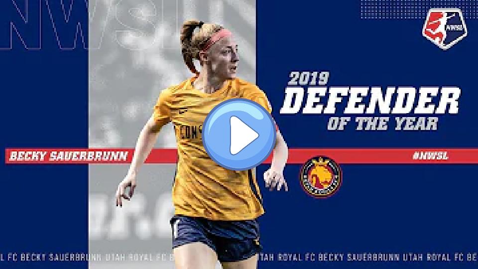 Play video: NWSL Defender of the Year: Becky Sauerbrunn, Utah Royals FC. Video thumb: NWSL Defender of the Year: Becky Sauerbrunn, Utah Royals FC.