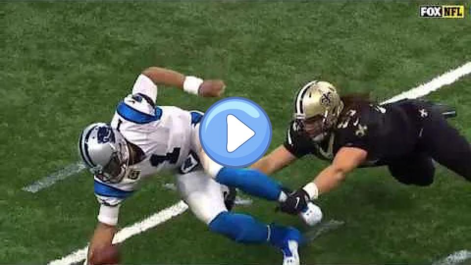 Video thumb: Cam Newton Takes a Hard Hit | Panthers vs. Saints | NFC Wild Card Game | NFL