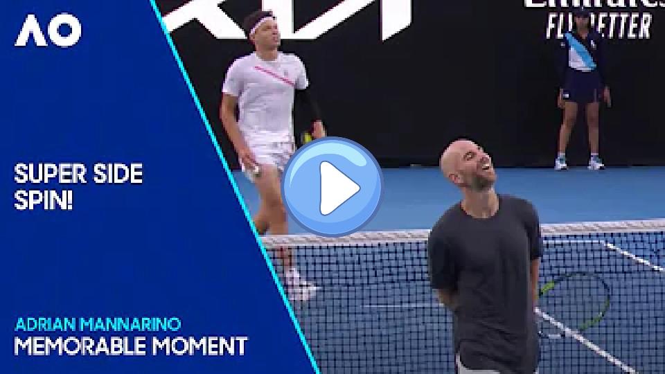 Play video: Adrian Mannarino's Impressive Spinning Volley! | Australian Open 2024 Video thumb: Adrian Mannarino's Impressive Spinning Volley! | Australian Open 2024