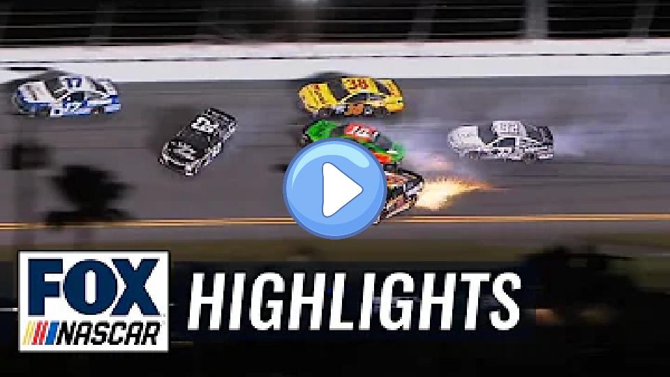 Video thumb: Denny Hamlin Wrecks Danica Patrick - Budweiser Duel 2 - 2015 NASCAR Sprint Cup Series
