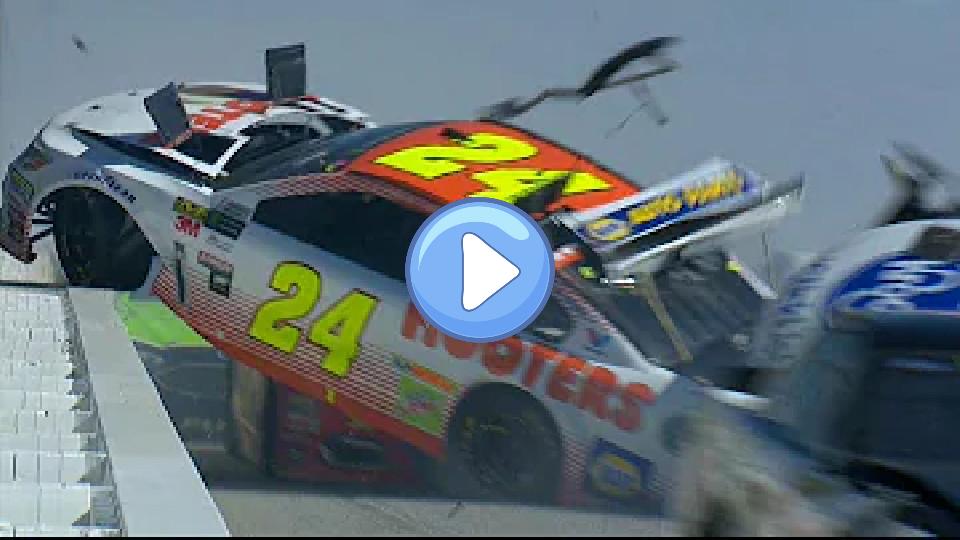 Play video: In 2017, AJ Allmendinger was involved in a dramatic crash at Talladega Superspeedway, which resulted in his car flipping over. Video thumb: In 2017, AJ Allmendinger was involved in a dramatic crash at Talladega Superspeedway, which resulted in his car flipping over.