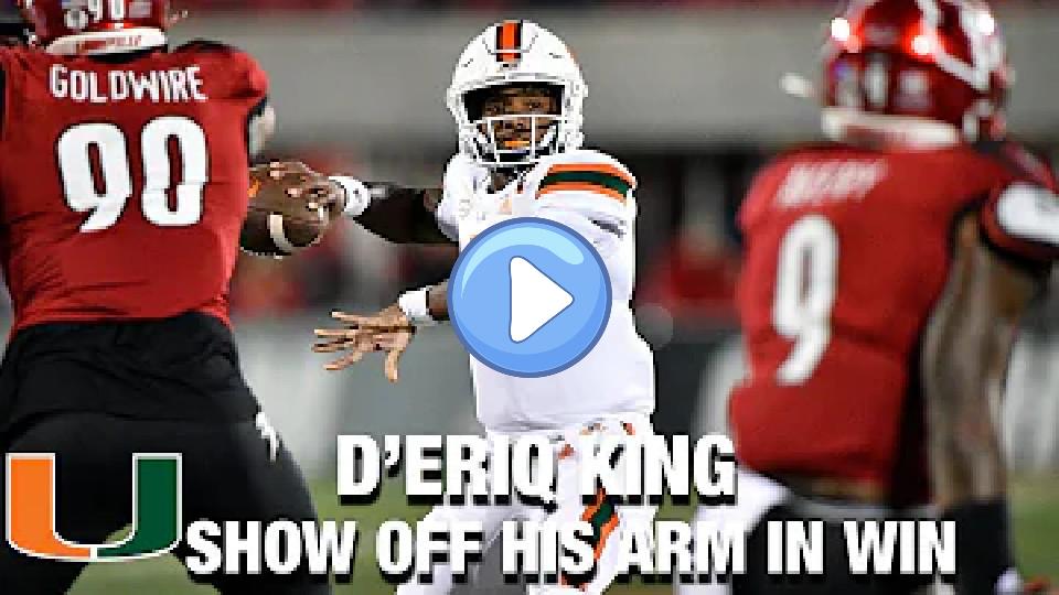 Video thumb: Miami QB D'Eriq King Shows Off His Arm in Canes' Win