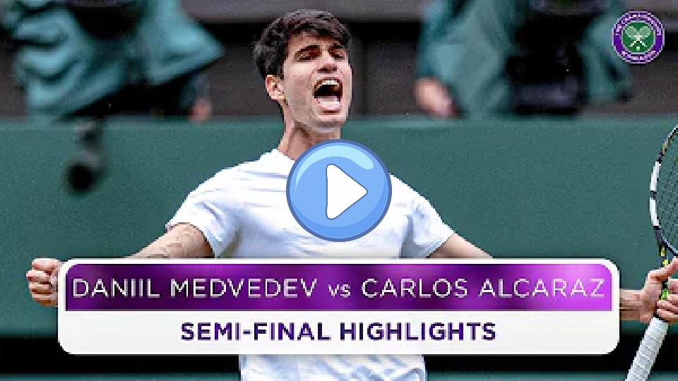 Video thumb: Stunning Semi-Final | Daniil Medvedev vs. Carlos Alcaraz | Highlights | Wimbledon 2024