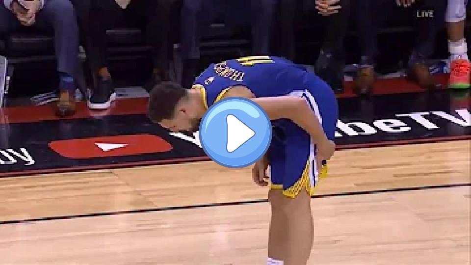 Play video: Klay Thompson's injury moment in the Finals Game 2. Video thumb: Klay Thompson's injury moment in the Finals Game 2.