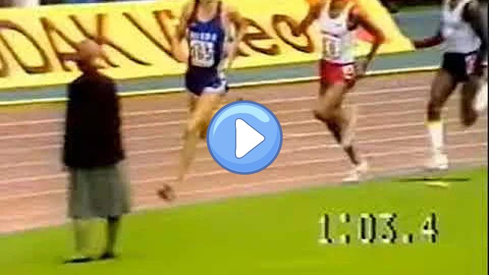 Video thumb: Joaquim Cruz wins the 800m with the second-fastest time in history at 1:41.77 in Cologne, 1984.