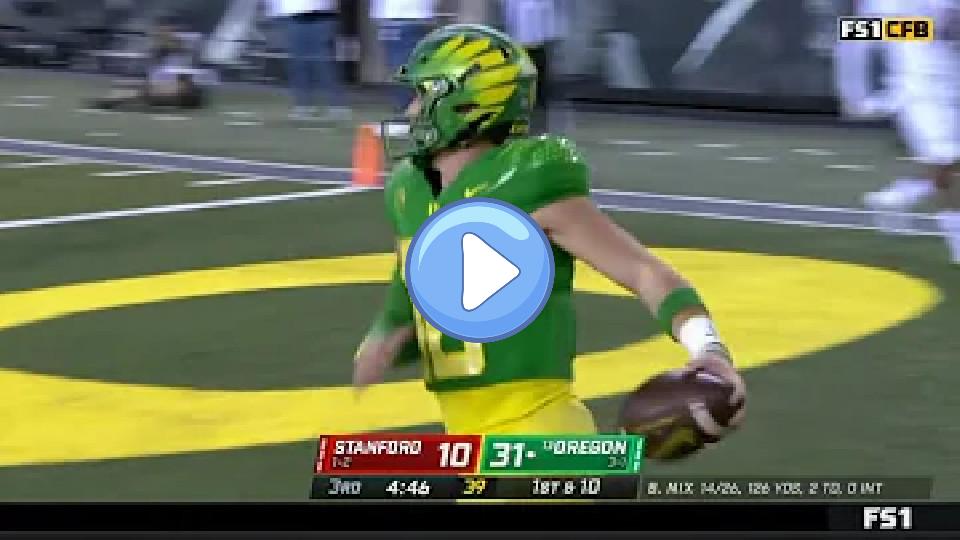 Video thumb: Oregon QB Bo Nix 80-Yard TD Run vs. Stanford | 2022 College Football