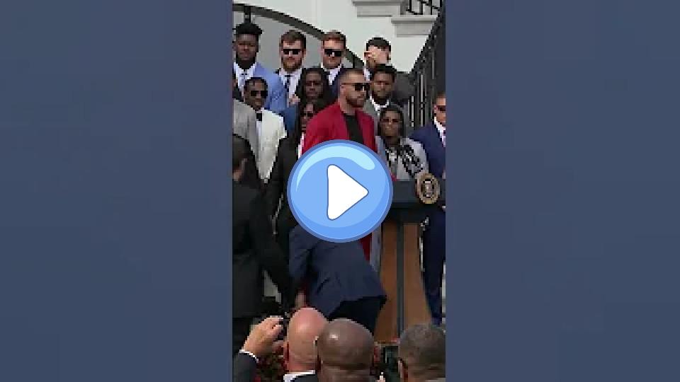 Video thumb: Travis Kelce steals the microphone at the White House