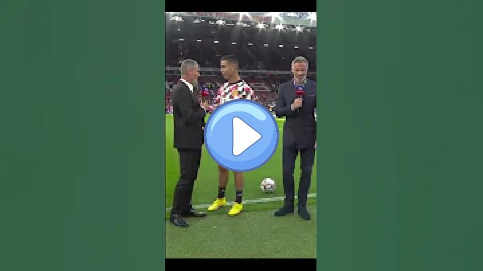 Video thumb: Despite not starting the match, Ronaldo was still smiling with Roy Keane and Neville.