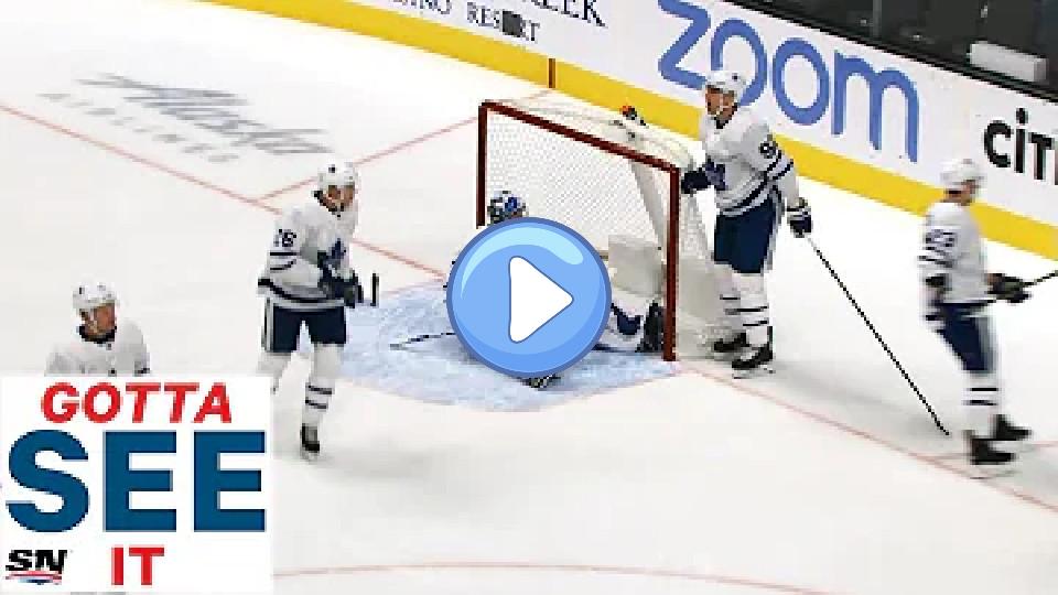 Video thumb: GOTTA SEE IT: Frederik Andersen Makes Critical Error That Leads To Sharks Goal